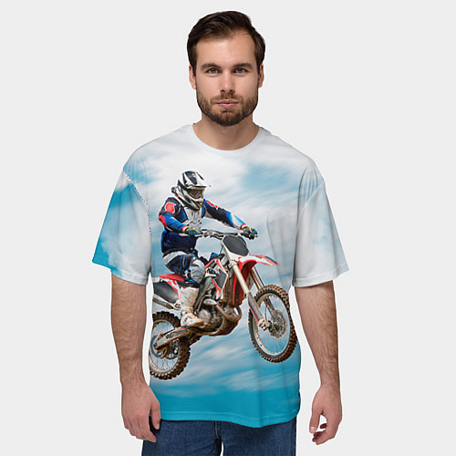 Мужская футболка оверсайз Эндуро / 3D-принт – фото 3