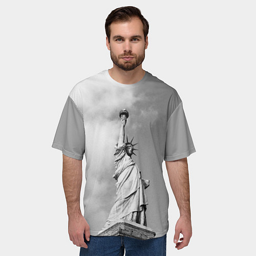Мужская футболка оверсайз Статуя Свободы / 3D-принт – фото 3