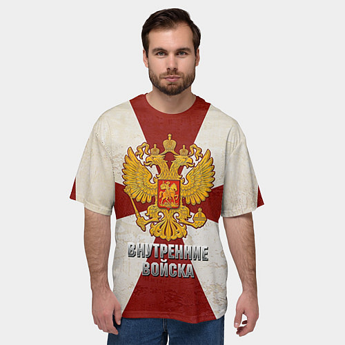 Мужская футболка оверсайз Внутренние войска / 3D-принт – фото 3