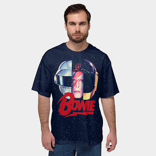 Мужская футболка оверсайз Bowie Space / 3D-принт – фото 3