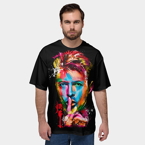 Мужская футболка оверсайз Дэвид Боуи / 3D-принт – фото 3