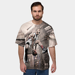 Футболка оверсайз мужская Баскетбол город, цвет: 3D-принт — фото 2