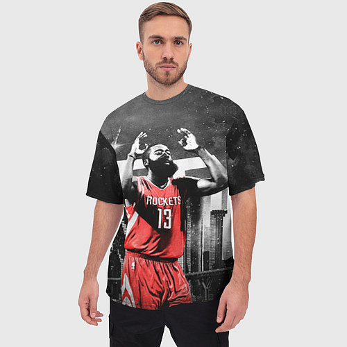 Мужская футболка оверсайз Баскетболист NBA / 3D-принт – фото 3
