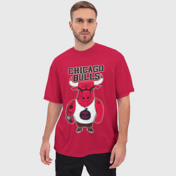 Футболка оверсайз мужская Chicago bulls, цвет: 3D-принт — фото 2