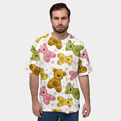 Футболка оверсайз мужская Любимые медвежата, цвет: 3D-принт — фото 2