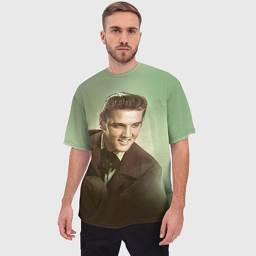 Мужская футболка оверсайз Elvis Young / 3D-принт – фото 3
