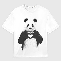 Футболка оверсайз мужская Panda Love, цвет: 3D-принт