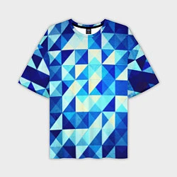 Мужская футболка оверсайз Синяя геометрия