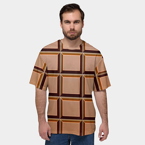 Мужская футболка оверсайз Шоколад / 3D-принт – фото 3