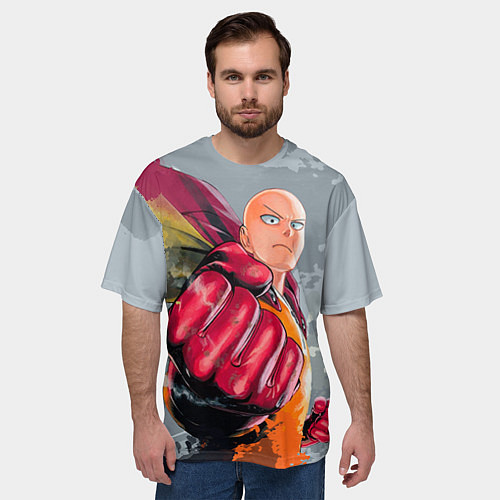 Мужская футболка оверсайз One Punch Man Fist / 3D-принт – фото 3
