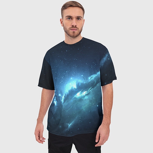Мужская футболка оверсайз Atlantis Nebula / 3D-принт – фото 3