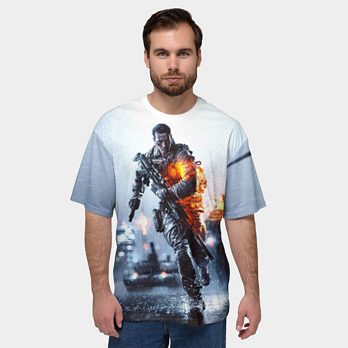 Мужская футболка оверсайз Battlefield Multiplayer / 3D-принт – фото 3