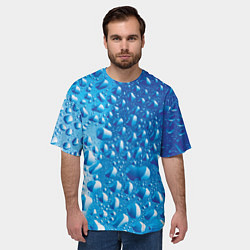 Футболка оверсайз мужская Капли воды, цвет: 3D-принт — фото 2