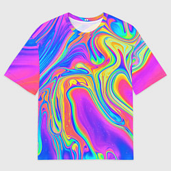 Мужская футболка оверсайз Цветные разводы