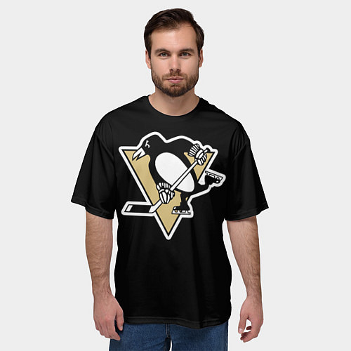 Мужская футболка оверсайз Pittsburgh Penguins: Malkin / 3D-принт – фото 3