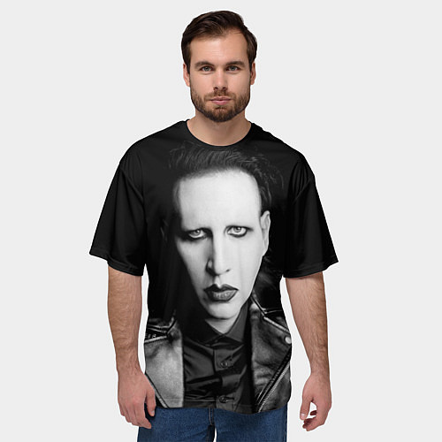 Мужская футболка оверсайз Мэрилин Мэнсон / 3D-принт – фото 3