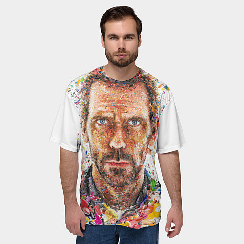 Мужская футболка оверсайз Хаус в таблетках / 3D-принт – фото 3