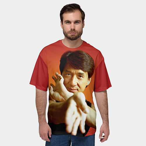 Мужская футболка оверсайз Джеки Чан ставит блок / 3D-принт – фото 3