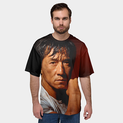 Мужская футболка оверсайз Джеки Чан / 3D-принт – фото 3