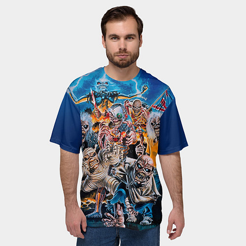 Мужская футболка оверсайз Iron Maiden: Skeletons / 3D-принт – фото 3