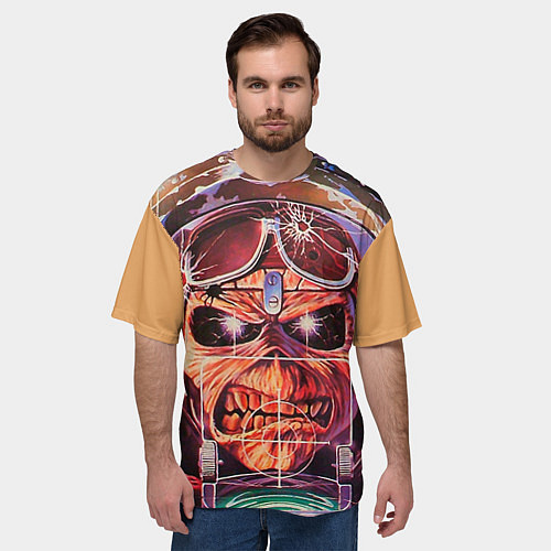 Мужская футболка оверсайз Iron Maiden: Dead Rider / 3D-принт – фото 3