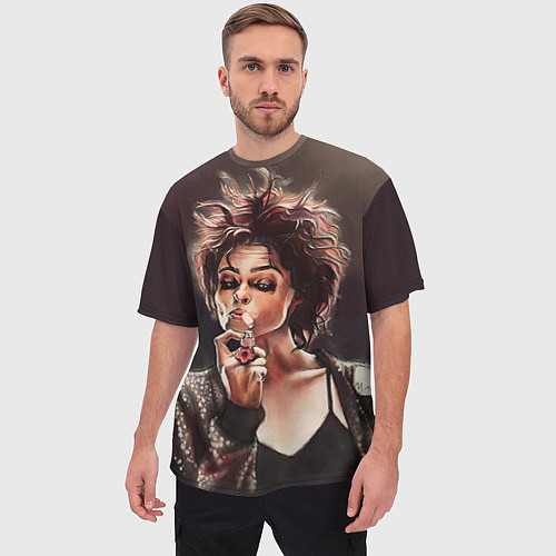 Мужская футболка оверсайз Марла с сигаретой / 3D-принт – фото 3