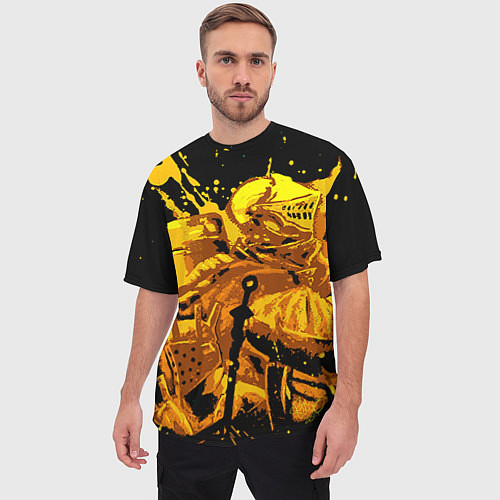 Мужская футболка оверсайз Dark Souls: Gold Knight / 3D-принт – фото 3