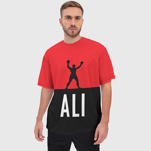 Мужская футболка оверсайз Ali Boxing / 3D-принт – фото 3