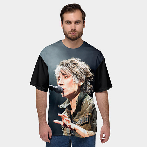 Мужская футболка оверсайз Земфира поет / 3D-принт – фото 3