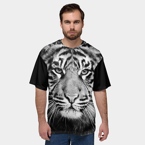 Мужская футболка оверсайз Красавец тигр / 3D-принт – фото 3