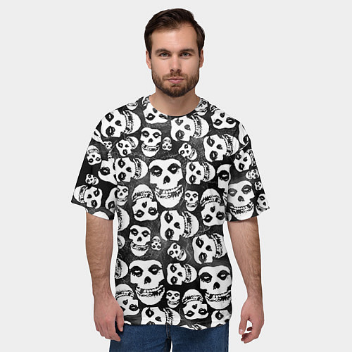 Мужская футболка оверсайз Misfits Pattern / 3D-принт – фото 3