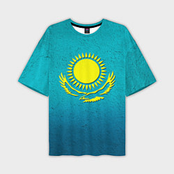 Мужская футболка оверсайз Флаг Казахстана