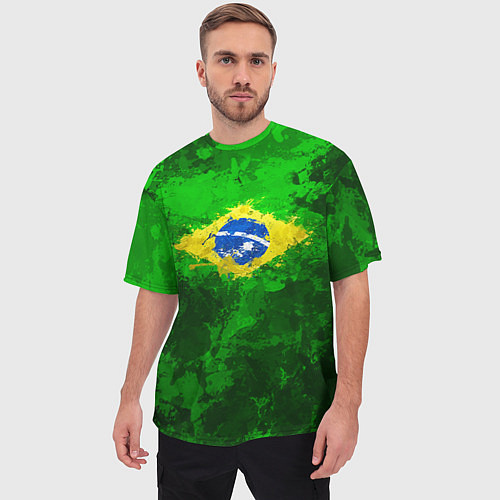 Мужская футболка оверсайз Бразилия / 3D-принт – фото 3