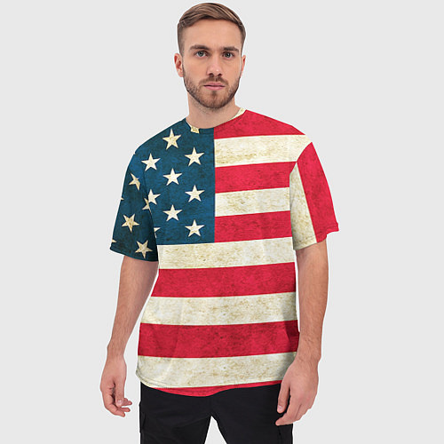 Мужская футболка оверсайз США / 3D-принт – фото 3