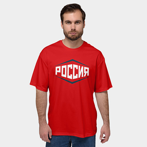 Мужская футболка оверсайз Россия / 3D-принт – фото 3