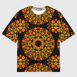 Футболка оверсайз мужская Хохлома Роспись, цвет: 3D-принт