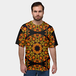 Футболка оверсайз мужская Хохлома Роспись, цвет: 3D-принт — фото 2