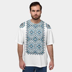 Футболка оверсайз мужская Вышивка 7, цвет: 3D-принт — фото 2