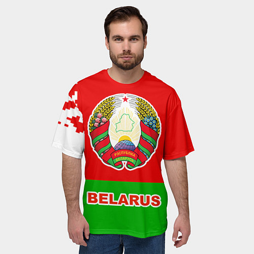 Мужская футболка оверсайз Belarus Patriot / 3D-принт – фото 3
