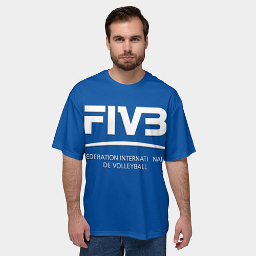 Мужская футболка оверсайз Волейбол FIVB / 3D-принт – фото 3