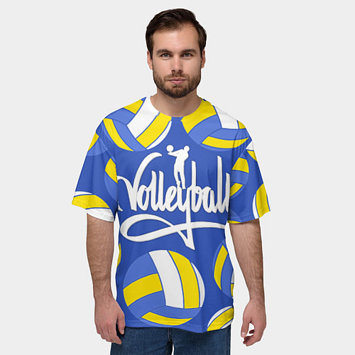 Мужская футболка оверсайз Волейбол 6 / 3D-принт – фото 3
