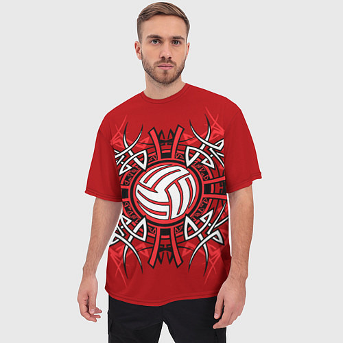 Мужская футболка оверсайз Волейбол 34 / 3D-принт – фото 3