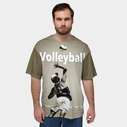 Футболка оверсайз мужская Волейбол - удар в прыжке, цвет: 3D-принт — фото 2