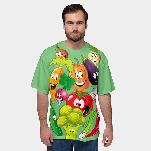 Мужская футболка оверсайз Правильное питание / 3D-принт – фото 3