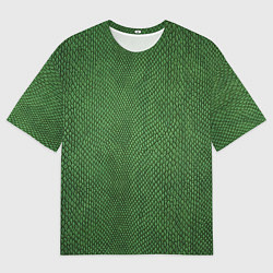 Футболка оверсайз мужская Змеиная зеленая кожа, цвет: 3D-принт