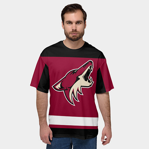 Мужская футболка оверсайз Arizona Coyotes / 3D-принт – фото 3
