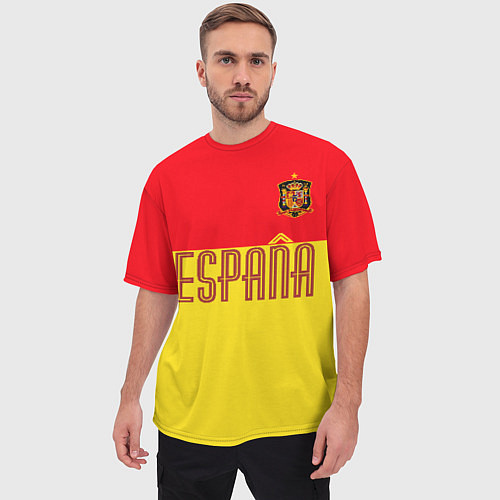 Мужская футболка оверсайз Сборная Испании: Евро 2016 / 3D-принт – фото 3