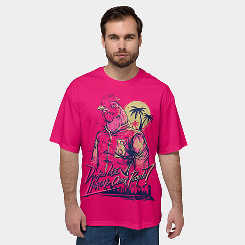 Мужская футболка оверсайз Hooking Over People? / 3D-принт – фото 3