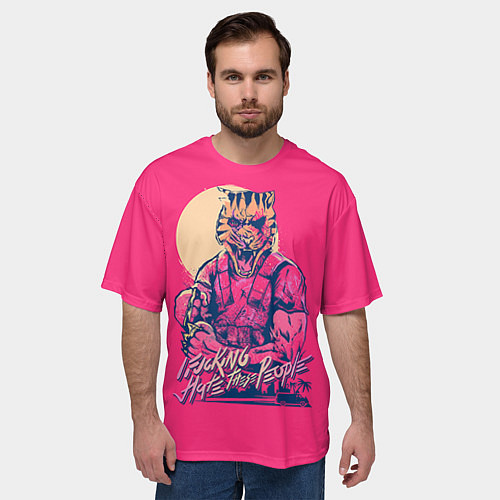 Мужская футболка оверсайз If juking hate these people / 3D-принт – фото 3