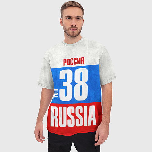 Мужская футболка оверсайз Russia: from 38 / 3D-принт – фото 3